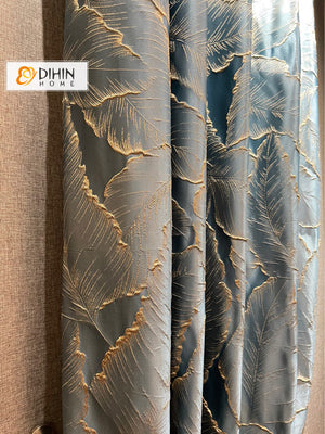 DIHINHOME Home Textile European Curtain Copy of DIHIN HOME Retro Luxury High Precision Abstract Floral,Grommet Window Curtain for Living Room