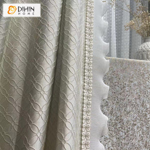 DIHINHOME Home Textile European Curtain DIHIN HOME Luxury High Precision Geometric,Grommet Window Curtain for Living Room