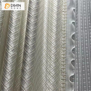 DIHINHOME Home Textile European Curtain DIHIN HOME Luxury High Precision Geometric,Grommet Window Curtain for Living Room