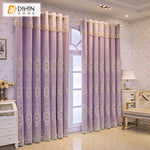 DIHINHOME Home Textile European Curtain DIHIN HOME Luxury Purple Color Embroidery,Blackout Curtains With Sheer Grommet Window Curtain for Living Room ,52x84-inch,1 Panel