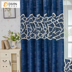 DIHINHOME Home Textile European Curtain DIHIN HOME Modern Abstract Geometric Blue Color Curtains,Grommet Window Curtain for Living Room,52x63-inch,1 Panel