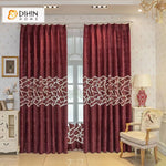 DIHINHOME Home Textile European Curtain DIHIN HOME Modern Abstract Geometric Maroon Red Color Curtains,Grommet Window Curtain for Living Room,52x63-inch,1 Panel