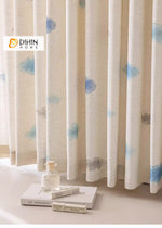 DIHINHOME Home Textile Kid's Curtain DIHIN HOME Cartoon Abstract Blue Clouds Printed,Blackout Grommet Window Curtain for Living Room ,52x63-inch,1 Panel