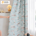 DIHINHOME Home Textile Kid's Curtain DIHIN HOME Cartoon Airplane Printed,Grommet Window Curtain for Living Room,Customzied Curtains