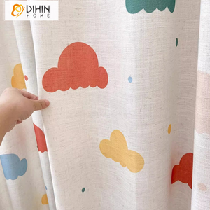 DIHINHOME Home Textile Kid's Curtain DIHIN HOME Cartoon Rainbow Printed,Blackout Grommet Window Curtain for Living Room ,52x63-inch,1 Panel