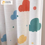 DIHINHOME Home Textile Kid's Curtain DIHIN HOME Cartoon Rainbow Printed,Blackout Grommet Window Curtain for Living Room ,52x63-inch,1 Panel