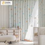 DIHINHOME Home Textile Kid's Curtain DIHIN HOME Cartoon Thickness Colorful Clouds Printed,Blackout Grommet Window Curtain for Living Room ,52x63-inch,1 Panel