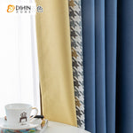DIHINHOME Home Textile Modern Curtain Copy of DIHIN HOME Modern Grey and Yellow Fabric,Blackout Grommet Window Curtain for Living Room,52x63-inch,1 Panel