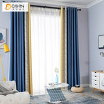 DIHINHOME Home Textile Modern Curtain Copy of DIHIN HOME Modern Grey and Yellow Fabric,Blackout Grommet Window Curtain for Living Room,52x63-inch,1 Panel