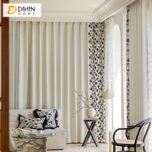 DIHINHOME Home Textile Modern Curtain Copy of DIHIN HOME Modern Retro Striped,Grommet Window Curtain for Living Room,52x63-inch,1 Panel