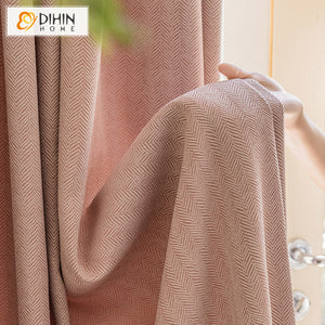 DIHINHOME Home Textile Modern Curtain Copy of DIHIN HOME Modern Thickness Jacquard,Blackout Grommet Window Curtain for Living Room ,52x63-inch,1 Panel