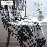 DIHINHOME Home Textile Modern Curtain DIHIN HOME Black and White Plaid Musical Notes Painting Printed,Blackout Grommet Window Curtain for Living Room ,52x63-inch,1 Panel