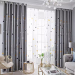 DIHINHOME Home Textile Modern Curtain DIHIN HOME Cartoon Geometric,Blackout Grommet Window Curtain for Living Room,1 Panel