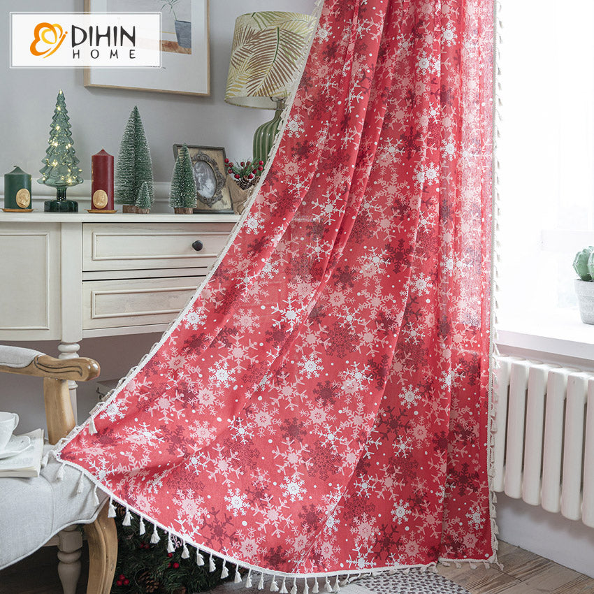 DIHINHOME Home Textile Modern Curtain DIHIN HOME Cartoon Printed Curtains,Half Blackout Grommet Window Curtain for Living Room ,52x63-inch,1 Panel