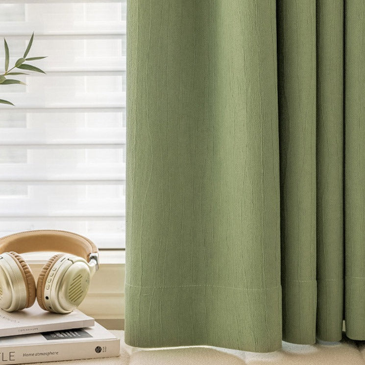 DIHINHOME Home Textile Modern Curtain DIHIN HOME High Quality Green Jacquard,Blackout Grommet Window Curtain for Living Room ,52x63-inch,1 Panel