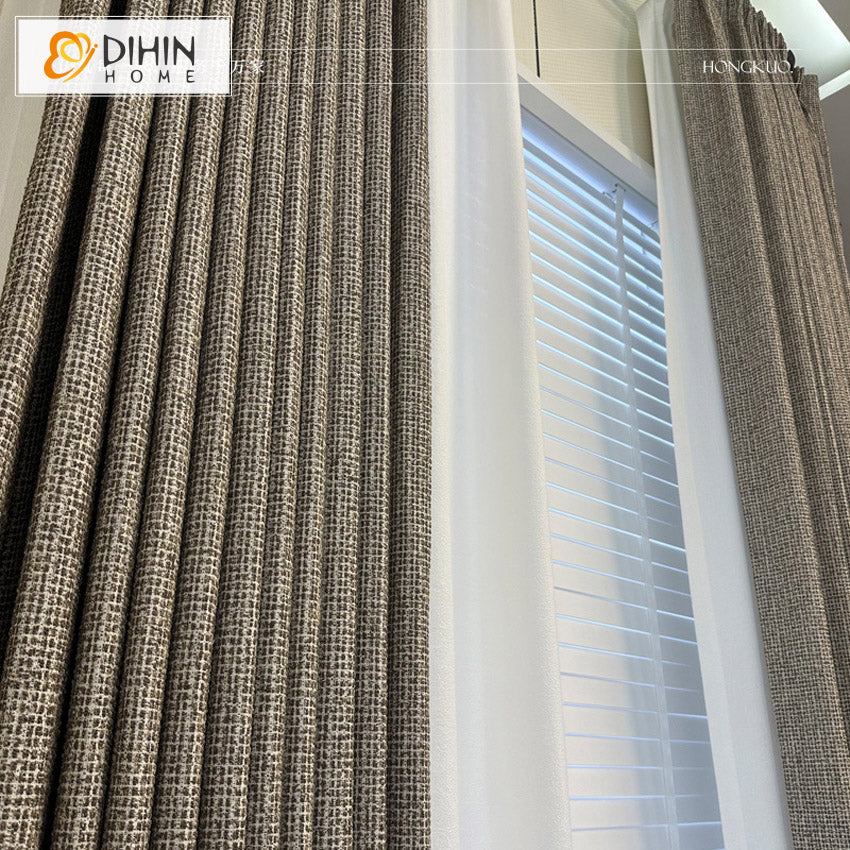 DIHINHOME Home Textile Modern Curtain DIHIN HOME Luxury High Quality Thickness,Blackout Grommet Window Curtain For Living Room ,52x63-inch,1  Panel