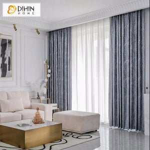 DIHINHOME Home Textile Modern Curtain DIHIN HOME Modern Abstrack Striped,Grommet Window Curtain for Living Room,52x84-inch,1 Panel