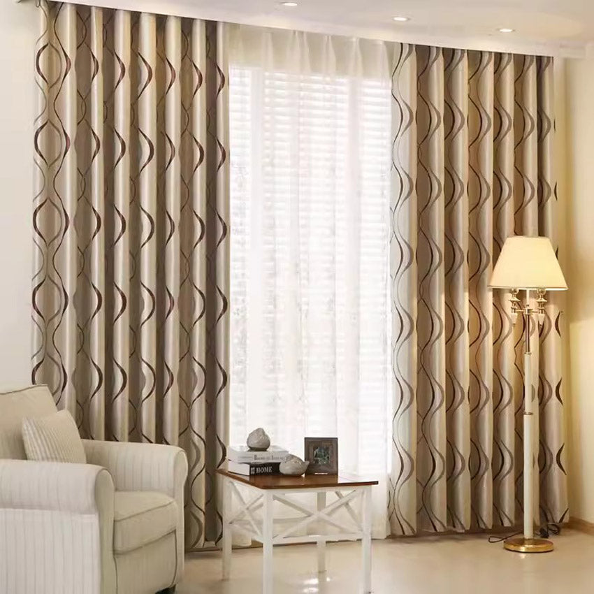 DIHINHOME Home Textile Modern Curtain DIHIN HOME Modern Abstract Striped,Blackout Grommet Window Curtain for Living Room,1 Panel