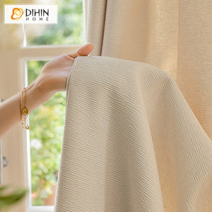 DIHINHOME Home Textile Modern Curtain DIHIN HOME Modern Beige Color,Blackout Grommet Window Curtain for Living Room,52x63-inch,1 Panel