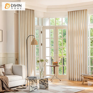 DIHINHOME Home Textile Modern Curtain DIHIN HOME Modern Beige Color,Blackout Grommet Window Curtain for Living Room,52x63-inch,1 Panel