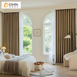 DIHINHOME Home Textile Modern Curtain DIHIN HOME Modern Coffee Color,Blackout Grommet Window Curtain for Living Room,52x63-inch,1 Panel