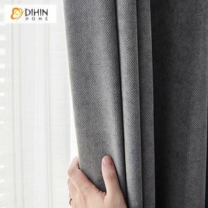 DIHINHOME Home Textile Modern Curtain DIHIN HOME Modern Cotton Linen Grey Color,Grommet Window Curtain for Living Room,Customzied Curtains