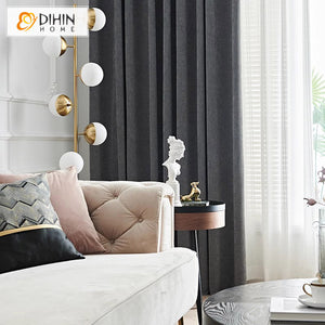 DIHINHOME Home Textile Modern Curtain DIHIN HOME Modern Cotton Linen Grey Color,Grommet Window Curtain for Living Room,Customzied Curtains