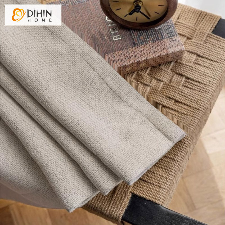 DIHINHOME Home Textile Modern Curtain DIHIN HOME Modern Cotton Linen Thickness,Grommet Window Curtain for Living Room,Customzied Curtains