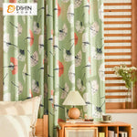 DIHINHOME Home Textile Modern Curtain DIHIN HOME Modern Fans Printed,Half Blackout Grommet Window Curtain for Living Room ,52x63-inch,1 Panel