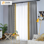 DIHINHOME Home Textile Modern Curtain DIHIN HOME Modern Grey and Yellow Fabric,Blackout Grommet Window Curtain for Living Room,52x63-inch,1 Panel