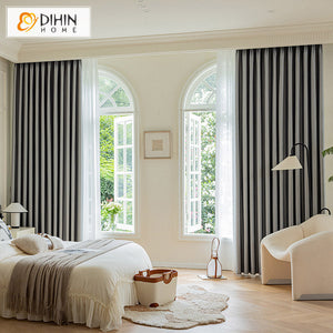 DIHINHOME Home Textile Modern Curtain DIHIN HOME Modern Grey Color,Blackout Grommet Window Curtain for Living Room,52x63-inch,1 Panel