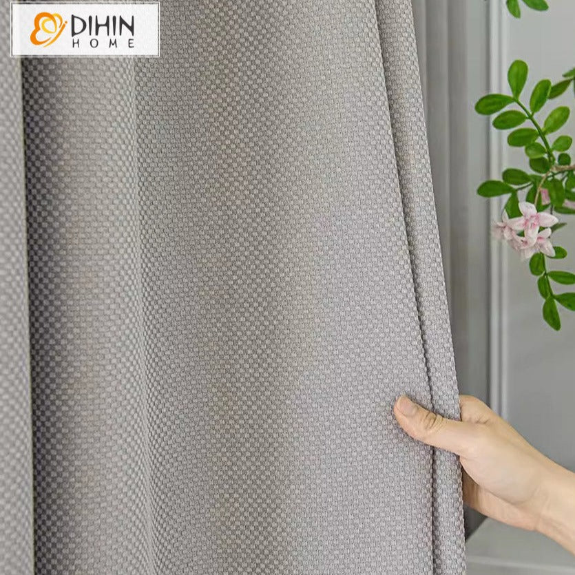 DIHINHOME Home Textile Modern Curtain DIHIN HOME Modern High Quality Thickness Grey,Blackout Grommet Window Curtain for Living Room,52x63-inch,1 Panel