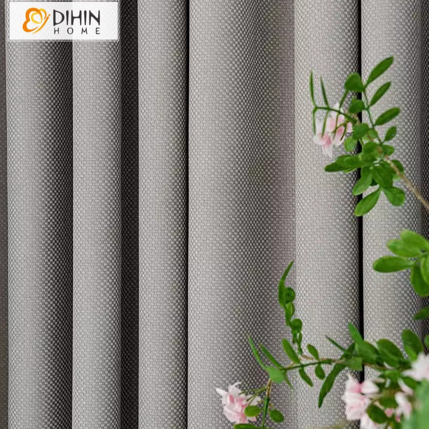 DIHINHOME Home Textile Modern Curtain DIHIN HOME Modern High Quality Thickness Grey,Blackout Grommet Window Curtain for Living Room,52x63-inch,1 Panel