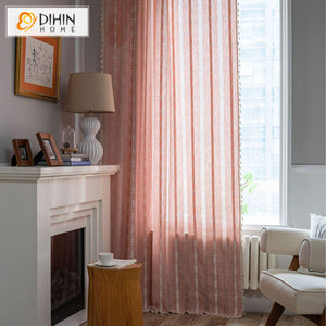 DIHINHOME Home Textile Modern Curtain DIHIN HOME Modern Pink Color Painting Printed,Blackout Grommet Window Curtain for Living Room ,52x63-inch,1 Panel