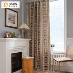 DIHINHOME Home Textile Modern Curtain DIHIN HOME Modern Retro Geometric Painting Printed,Blackout Grommet Window Curtain for Living Room ,52x63-inch,1 Panel