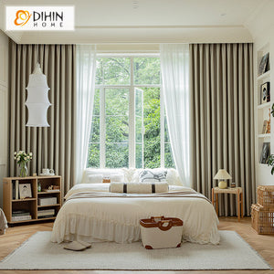 DIHINHOME Home Textile Modern Curtain DIHIN HOME Modern Solid Beige Color,Blackout Grommet Window Curtain for Living Room,52x63-inch,1 Panel