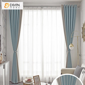 DIHINHOME Home Textile Modern Curtain DIHIN HOME Modern Thick Fabric,Blackout Grommet Window Curtain for Living Room,52x63-inch,1 Panel