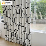 DIHINHOME Home Textile Modern Curtain DIHIN HOME Neat Abstract Geometric Printed,Blackout Grommet Window Curtain for Living Room ,52x63-inch,1 Panel