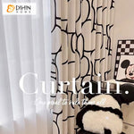 DIHINHOME Home Textile Modern Curtain DIHIN HOME Neat Abstract Geometric Printed,Blackout Grommet Window Curtain for Living Room ,52x63-inch,1 Panel