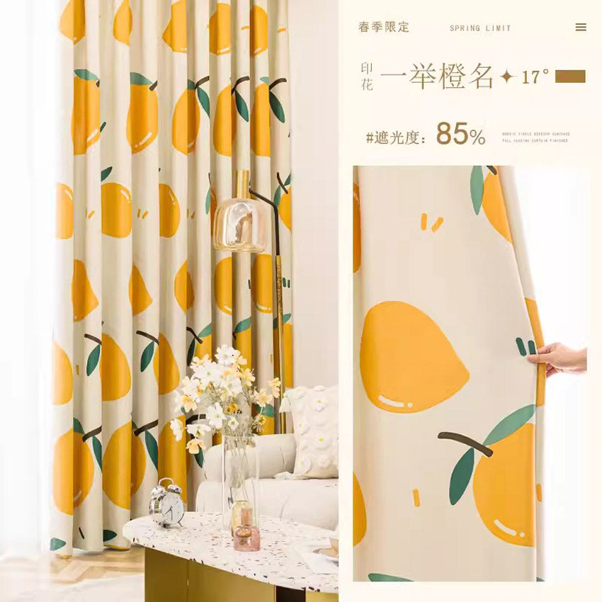 DIHINHOME Home Textile Modern Curtain DIHIN HOME Pastoral Printed,Blackout Grommet Window Curtain for Living Room,P008