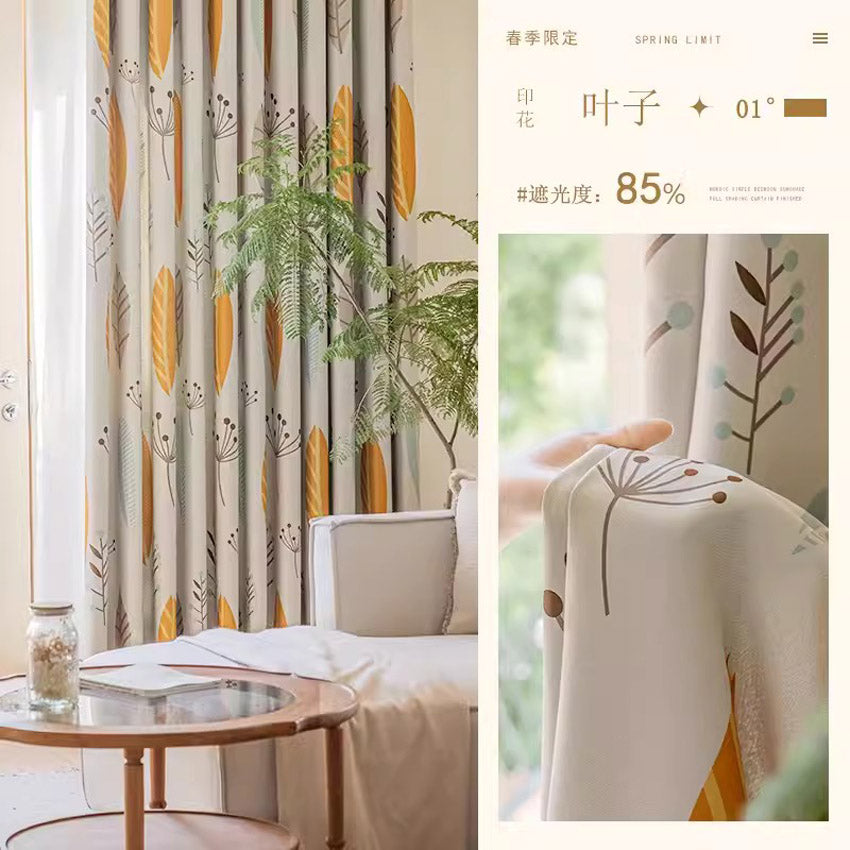 DIHINHOME Home Textile Modern Curtain DIHIN HOME Pastoral Printed,Blackout Grommet Window Curtain for Living Room,P009