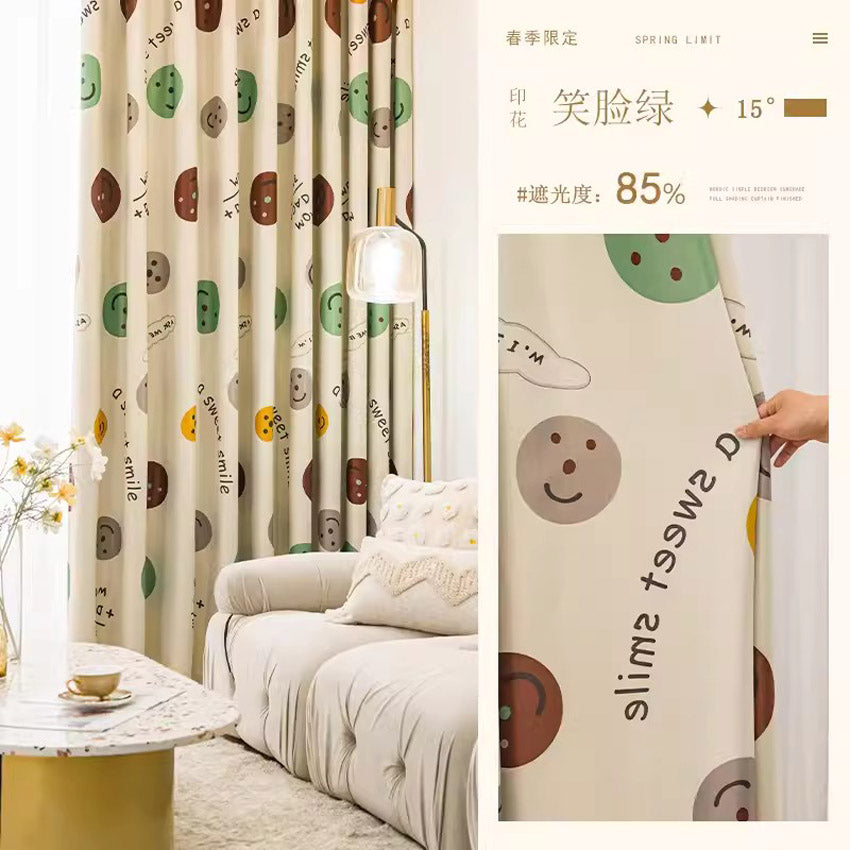 DIHINHOME Home Textile Modern Curtain DIHIN HOME Pastoral Printed,Blackout Grommet Window Curtain for Living Room,P010