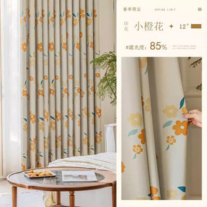 DIHINHOME Home Textile Modern Curtain DIHIN HOME Pastoral Printed,Blackout Grommet Window Curtain for Living Room,P014