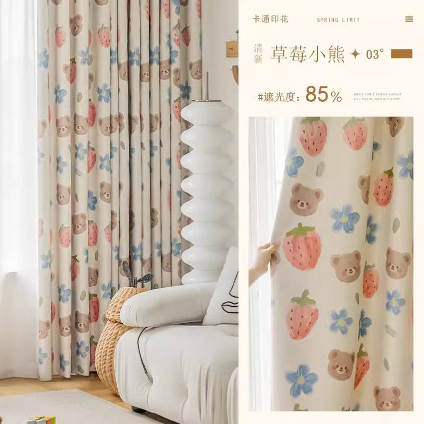 DIHINHOME Home Textile Modern Curtain DIHIN HOME Pastoral Printed,Blackout Grommet Window Curtain for Living Room,P031