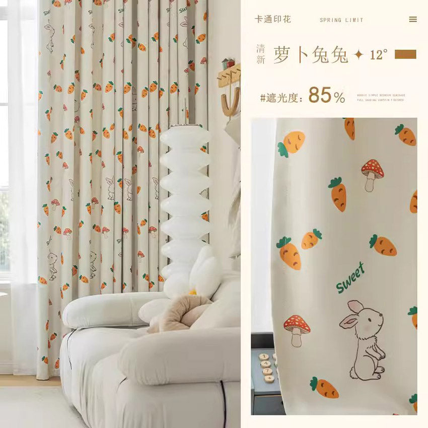 DIHINHOME Home Textile Modern Curtain DIHIN HOME Pastoral Printed,Blackout Grommet Window Curtain for Living Room,P035