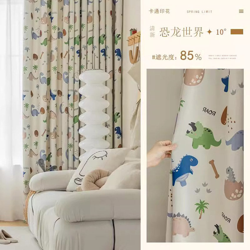 DIHINHOME Home Textile Modern Curtain DIHIN HOME Pastoral Printed,Blackout Grommet Window Curtain for Living Room,P036