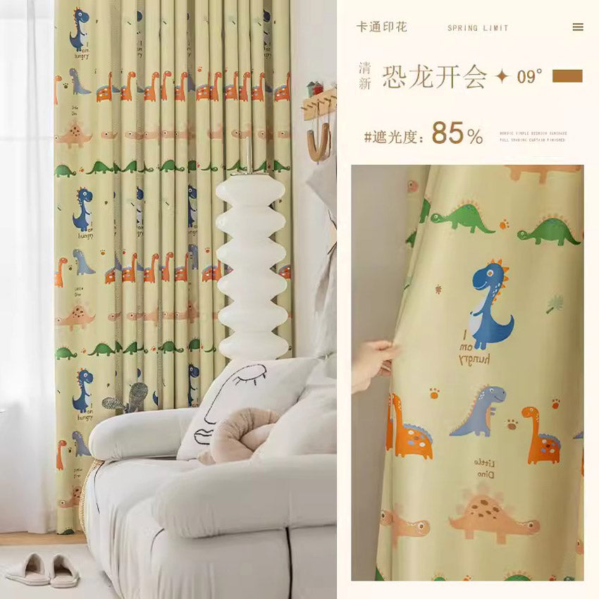 DIHINHOME Home Textile Modern Curtain DIHIN HOME Pastoral Printed,Blackout Grommet Window Curtain for Living Room,P037