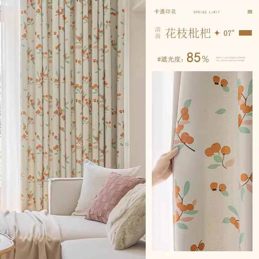 DIHINHOME Home Textile Modern Curtain DIHIN HOME Pastoral Printed,Blackout Grommet Window Curtain for Living Room,P039