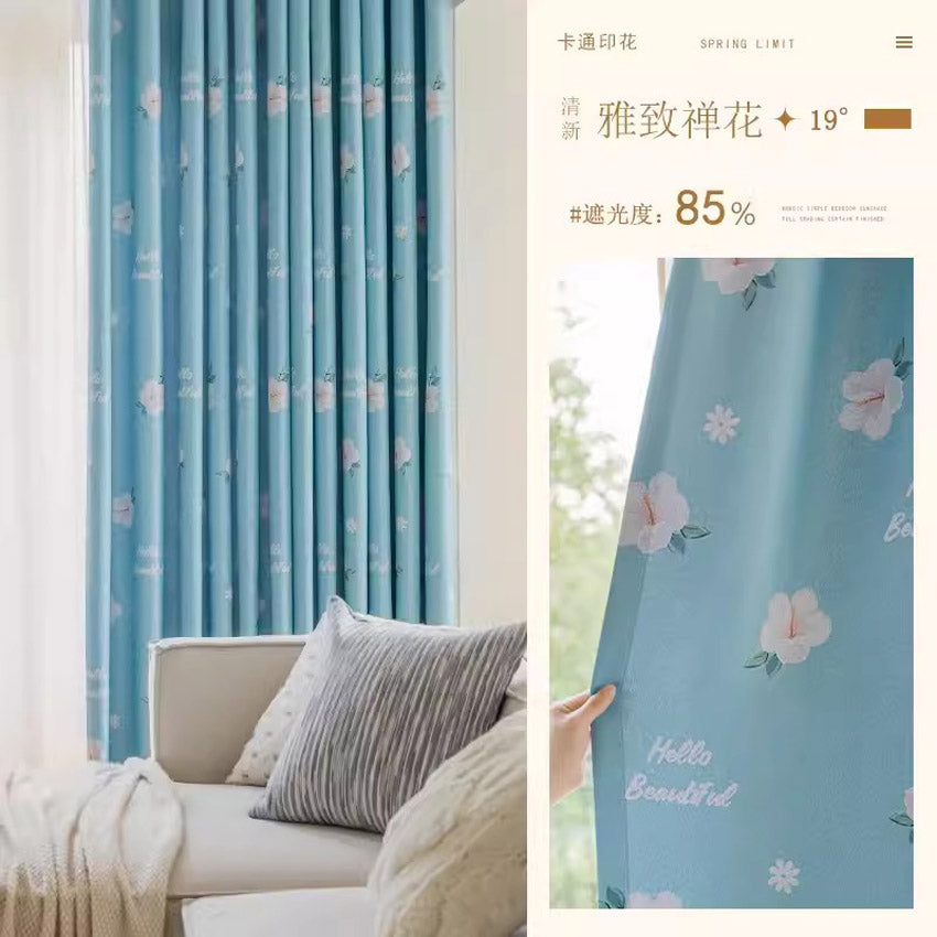 DIHINHOME Home Textile Modern Curtain DIHIN HOME Pastoral Printed,Blackout Grommet Window Curtain for Living Room,P040
