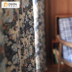 DIHINHOME Home Textile Pastoral Curtain DIHIN HOME American Pastoral Abstract Jacquard,Grommet Window Curtain for Living Room,Customzied Curtains